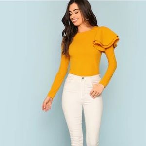 Yellow Ruffle Top